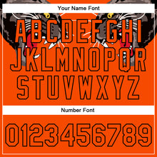 Load image into Gallery viewer, Custom Orange Black Leopard 3D Pattern Design Bomber Full-Snap Varsity Letterman Jacket
