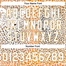 Load image into Gallery viewer, Custom Old Gold White-Black Leopard 3D Pattern Design Bomber Full-Snap Varsity Letterman Jacket
