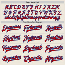 Load image into Gallery viewer, Custom Cream Red-Royal Bomber Full-Snap Varsity Letterman Jacket
