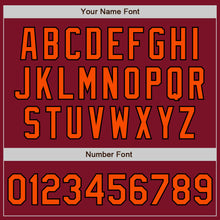 Load image into Gallery viewer, Custom Crimson Orange-Black Bomber Full-Snap Varsity Letterman Jacket
