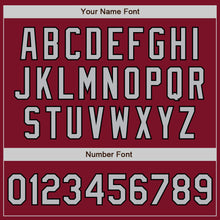 Load image into Gallery viewer, Custom Crimson Gray-Black Bomber Full-Snap Varsity Letterman Jacket

