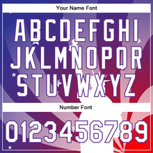 Load image into Gallery viewer, Custom Purple White-Red Statue of Liberty 3D Pattern Design Bomber Full-Snap Varsity Letterman Jacket
