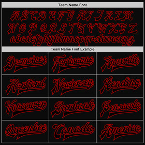 Custom Black Red Bomber Full-Snap Varsity Letterman Two Tone Jacket