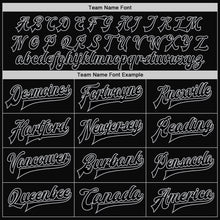 Load image into Gallery viewer, Custom Black Gray Bomber Full-Snap Varsity Letterman Two Tone Jacket
