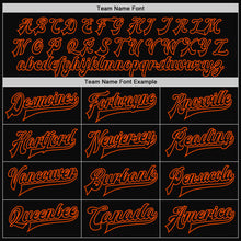 Load image into Gallery viewer, Custom Black Orange Bomber Full-Snap Varsity Letterman Two Tone Jacket
