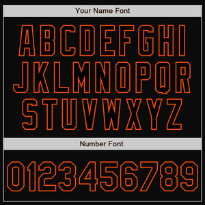 Custom Black Orange Bomber Full-Snap Varsity Letterman Two Tone Jacket