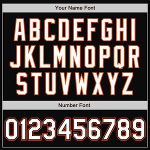 Custom Black White-Orange Bomber Full-Snap Varsity Letterman Two Tone Jacket