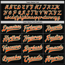 Load image into Gallery viewer, Custom Black Kelly Green-Orange Bomber Full-Snap Varsity Letterman Two Tone Jacket
