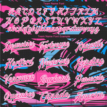Load image into Gallery viewer, Custom Figure Pink-Light Blue 3D Pattern Design Bomber Full-Snap Varsity Letterman Jacket
