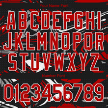 Load image into Gallery viewer, Custom Figure Red-Black 3D Pattern Design Bomber Full-Snap Varsity Letterman Jacket
