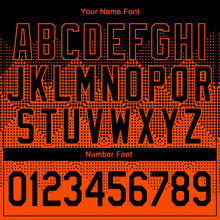 Load image into Gallery viewer, Custom Orange Black 3D Pattern Design Bomber Full-Snap Varsity Letterman Jacket
