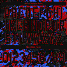 Load image into Gallery viewer, Custom Black Red-Royal 3D Pattern Design Bomber Full-Snap Varsity Letterman Jacket

