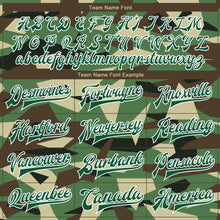 Load image into Gallery viewer, Custom Camo Kelly Green-White Geometric Camouflage 3D Bomber Full-Snap Varsity Letterman Salute To Service Jacket
