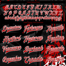 Load image into Gallery viewer, Custom Graffiti Pattern Red-Black Dark Abstract Urban Street Art 3D Bomber Full-Snap Varsity Letterman Jacket
