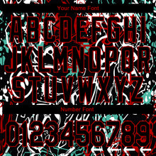 Load image into Gallery viewer, Custom Graffiti Pattern Black-Red Abstract Grunge Art 3D Bomber Full-Snap Varsity Letterman Jacket
