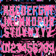 Load image into Gallery viewer, Custom Graffiti Pattern Pink-White Abstract Grunge Art 3D Bomber Full-Snap Varsity Letterman Jacket
