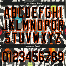 Load image into Gallery viewer, Custom Graffiti Pattern Black-Orange Modern Geometric Grunge Art 3D Bomber Full-Snap Varsity Letterman Jacket
