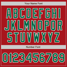 Load image into Gallery viewer, Custom Red Kelly Green-White Bomber Full-Snap Varsity Letterman Two Tone Jacket
