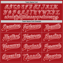 Load image into Gallery viewer, Custom Red White Bomber Full-Snap Varsity Letterman Two Tone Jacket
