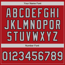 Load image into Gallery viewer, Custom Red Gray-Black Bomber Full-Snap Varsity Letterman Two Tone Jacket
