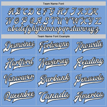 Load image into Gallery viewer, Custom Light Blue White-Black Bomber Full-Snap Varsity Letterman Two Tone Jacket
