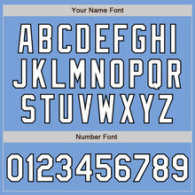 Load image into Gallery viewer, Custom Light Blue White-Black Bomber Full-Snap Varsity Letterman Two Tone Jacket
