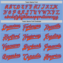 Load image into Gallery viewer, Custom Light Blue Orange-Purple Bomber Full-Snap Varsity Letterman Two Tone Jacket

