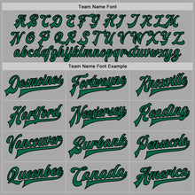 Load image into Gallery viewer, Custom Gray Kelly Green-Black Bomber Full-Snap Varsity Letterman Two Tone Jacket
