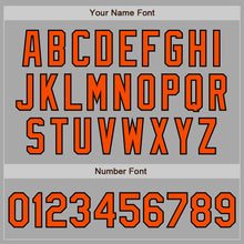 Load image into Gallery viewer, Custom Gray Orange-Black Bomber Full-Snap Varsity Letterman Two Tone Jacket
