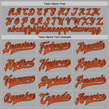 Load image into Gallery viewer, Custom Gray Brown-Orange Bomber Full-Snap Varsity Letterman Two Tone Jacket

