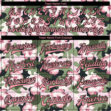 Load image into Gallery viewer, Custom Camo Pink-Black Hibiscus Flower 3D Pattern Design Bomber Full-Snap Varsity Letterman Salute To Service Jacket

