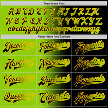 Load image into Gallery viewer, Custom Black Neon Green-Gold Bomber Full-Snap Varsity Letterman Gradient Fashion Jacket
