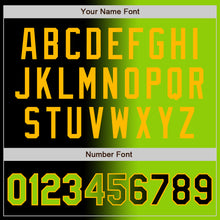 Load image into Gallery viewer, Custom Black Neon Green-Gold Bomber Full-Snap Varsity Letterman Gradient Fashion Jacket
