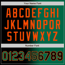 Load image into Gallery viewer, Custom Black Kelly Green-Orange Bomber Full-Snap Varsity Letterman Gradient Fashion Jacket
