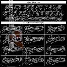 Load image into Gallery viewer, Custom Black Gray Guitar Music Festival 3D Pattern Design Bomber Full-Snap Varsity Letterman Jacket
