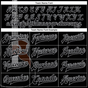 Custom Black Gray Guitar Music Festival 3D Pattern Design Bomber Full-Snap Varsity Letterman Jacket
