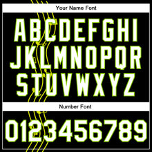 Load image into Gallery viewer, Custom Black White-Neon Green Music Festival 3D Pattern Design Bomber Full-Snap Varsity Letterman Jacket
