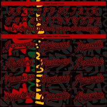 Load image into Gallery viewer, Custom Black Red Black History Month 3D Pattern Design Bomber Full-Snap Varsity Letterman Jacket
