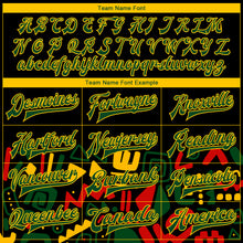 Load image into Gallery viewer, Custom Black Red Gold-Green Black History Month 3D Pattern Design Bomber Full-Snap Varsity Letterman Jacket
