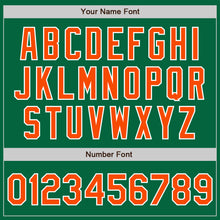 Load image into Gallery viewer, Custom Kelly Green Orange-White Bomber Full-Snap Varsity Letterman Two Tone Jacket
