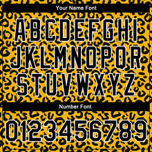 Load image into Gallery viewer, Custom Gold Black-White Leopard Print 3D Pattern Design Bomber Full-Snap Varsity Letterman Jacket
