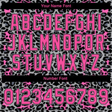 Load image into Gallery viewer, Custom Gray Pink-Black Leopard Print 3D Pattern Design Bomber Full-Snap Varsity Letterman Jacket
