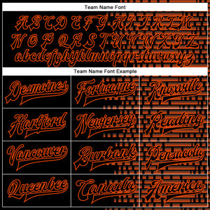 Custom Black Orange Halftone 3D Pattern Design Bomber Full-Snap Varsity Letterman Jacket