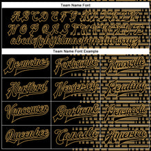 Load image into Gallery viewer, Custom Black Old Gold Halftone 3D Pattern Design Bomber Full-Snap Varsity Letterman Jacket
