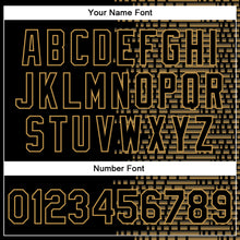 Load image into Gallery viewer, Custom Black Old Gold Halftone 3D Pattern Design Bomber Full-Snap Varsity Letterman Jacket
