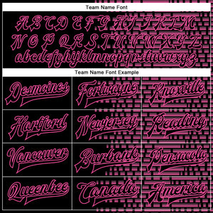 Custom Black Pink-White Halftone 3D Pattern Design Bomber Full-Snap Varsity Letterman Jacket