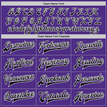 Load image into Gallery viewer, Custom Purple Black-White Bomber Full-Snap Varsity Letterman Two Tone Jacket
