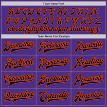 Load image into Gallery viewer, Custom Purple Black Cream-Orange Bomber Full-Snap Varsity Letterman Two Tone Jacket
