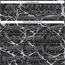 Load image into Gallery viewer, Custom Black Gray Abstract Network 3D Pattern Design Bomber Full-Snap Varsity Letterman Jacket
