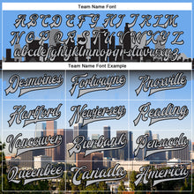 Load image into Gallery viewer, Custom Powder Blue Gray-Black Los Angeles California City Edition 3D Bomber Full-Snap Varsity Letterman Jacket

